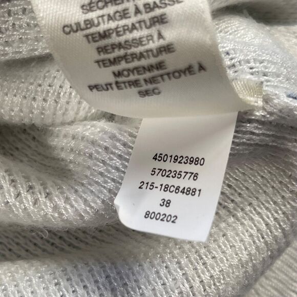 Chico's Pullover Womens 2 Blue Orange Paisley Print Side Button Sweater Knit - Picture 16 of 16